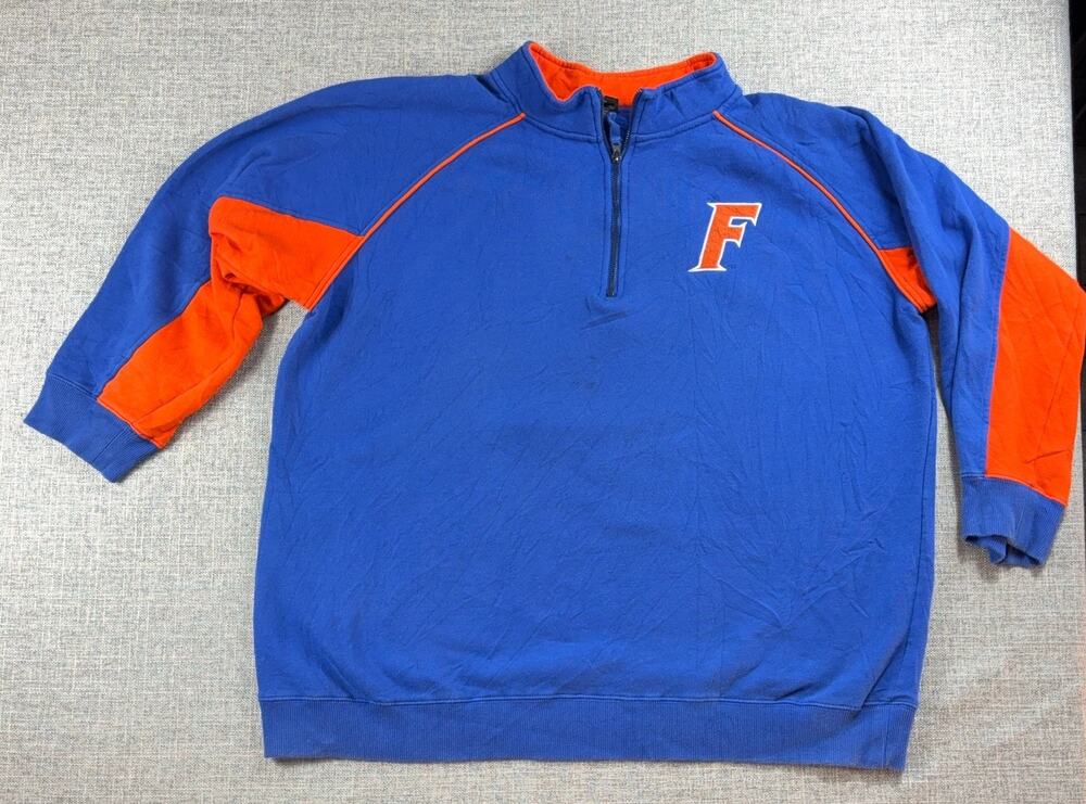 Florida Gators Colosseum 2XLT Quarter Zip Pullover Sweatshirt Blue Orange NCAA